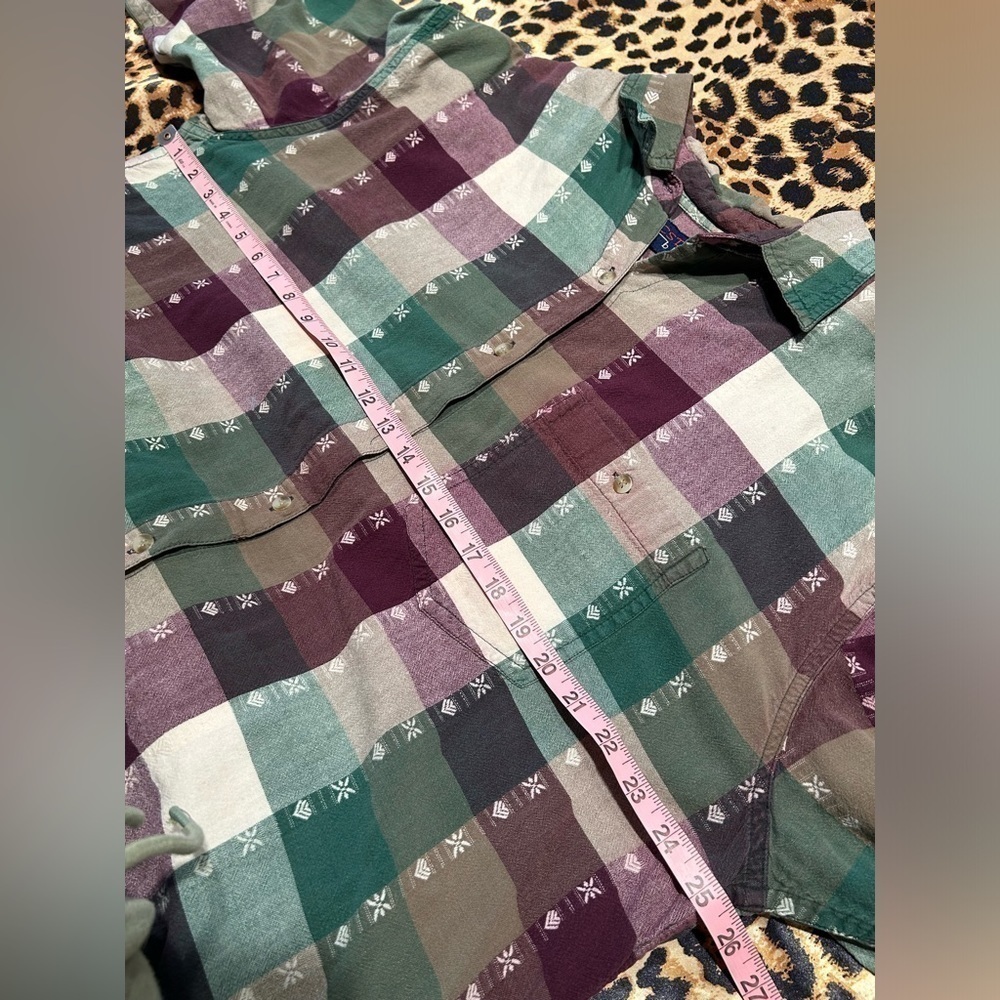 Vintage CST Blues Purple Green & Beige Button Down Shirt - Picture 3 of 6